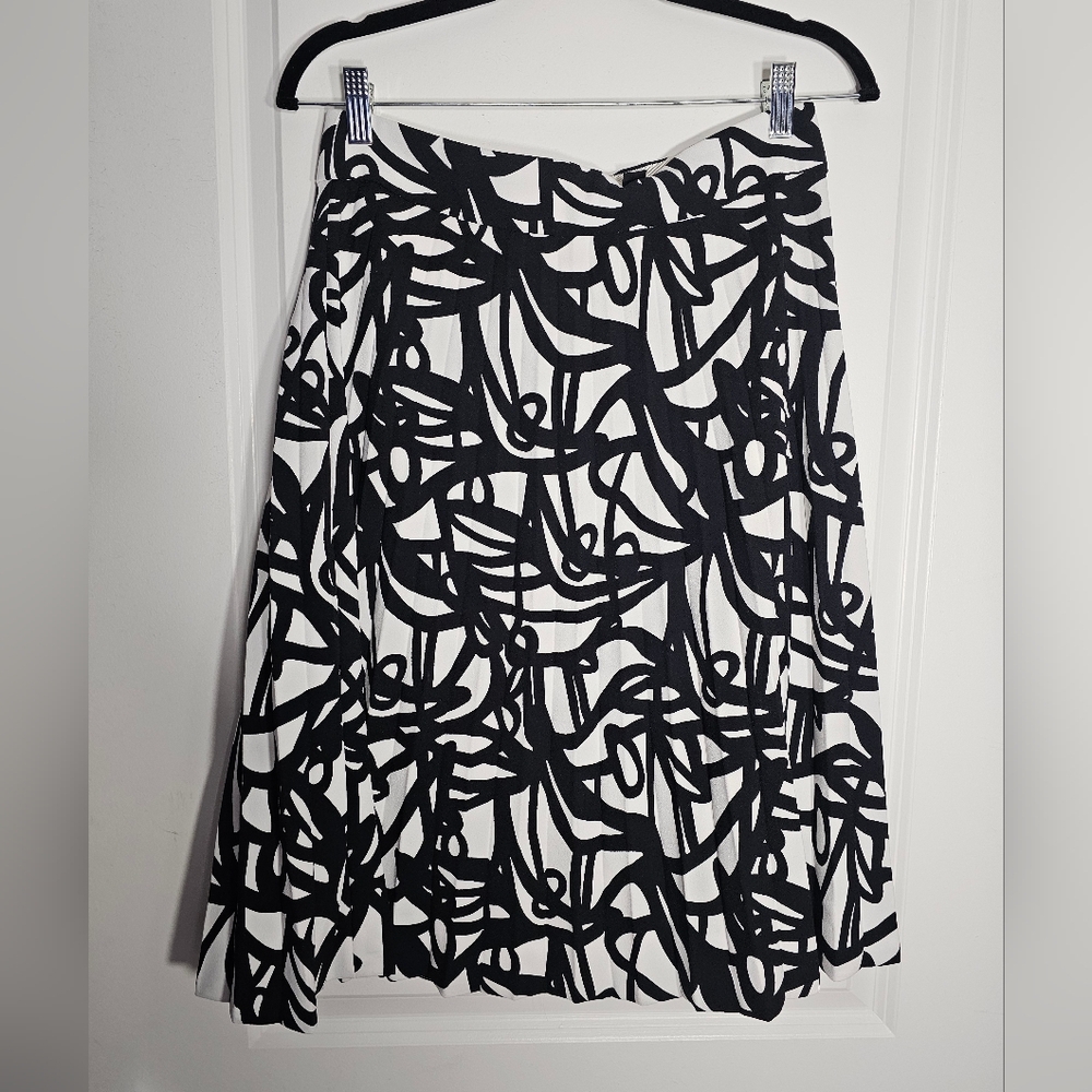 J. Crew Black and White Midi Skirt